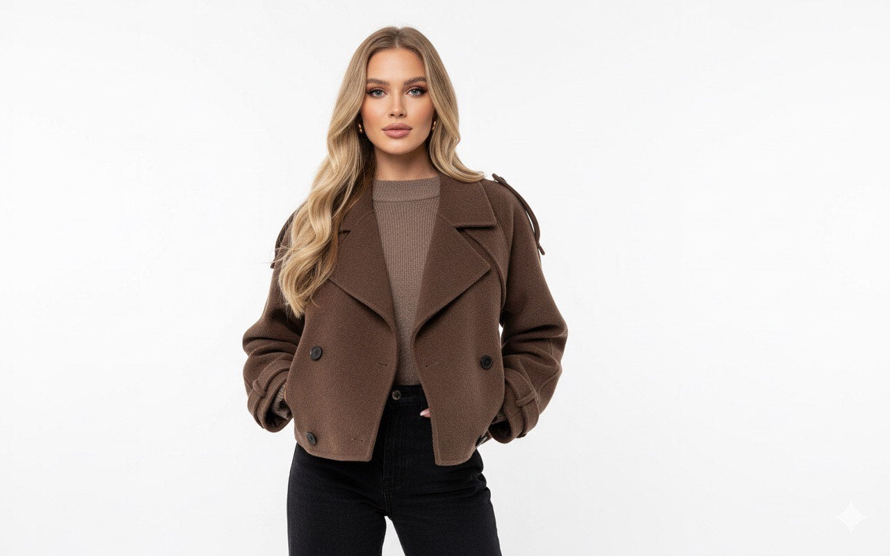 Damska kurtka z kapturem typu coffee wol - casualowa i wygodna