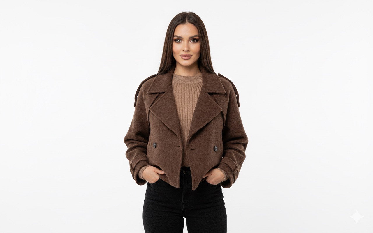 Damska kurtka z kapturem typu coffee wol - casualowa i wygodna